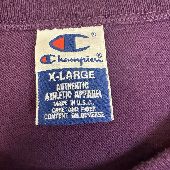 VTG Champion T‎ Shirt Mens XL Purple Short Sleeve Cotton Y2K Single Stitch - Picture 3 of 9